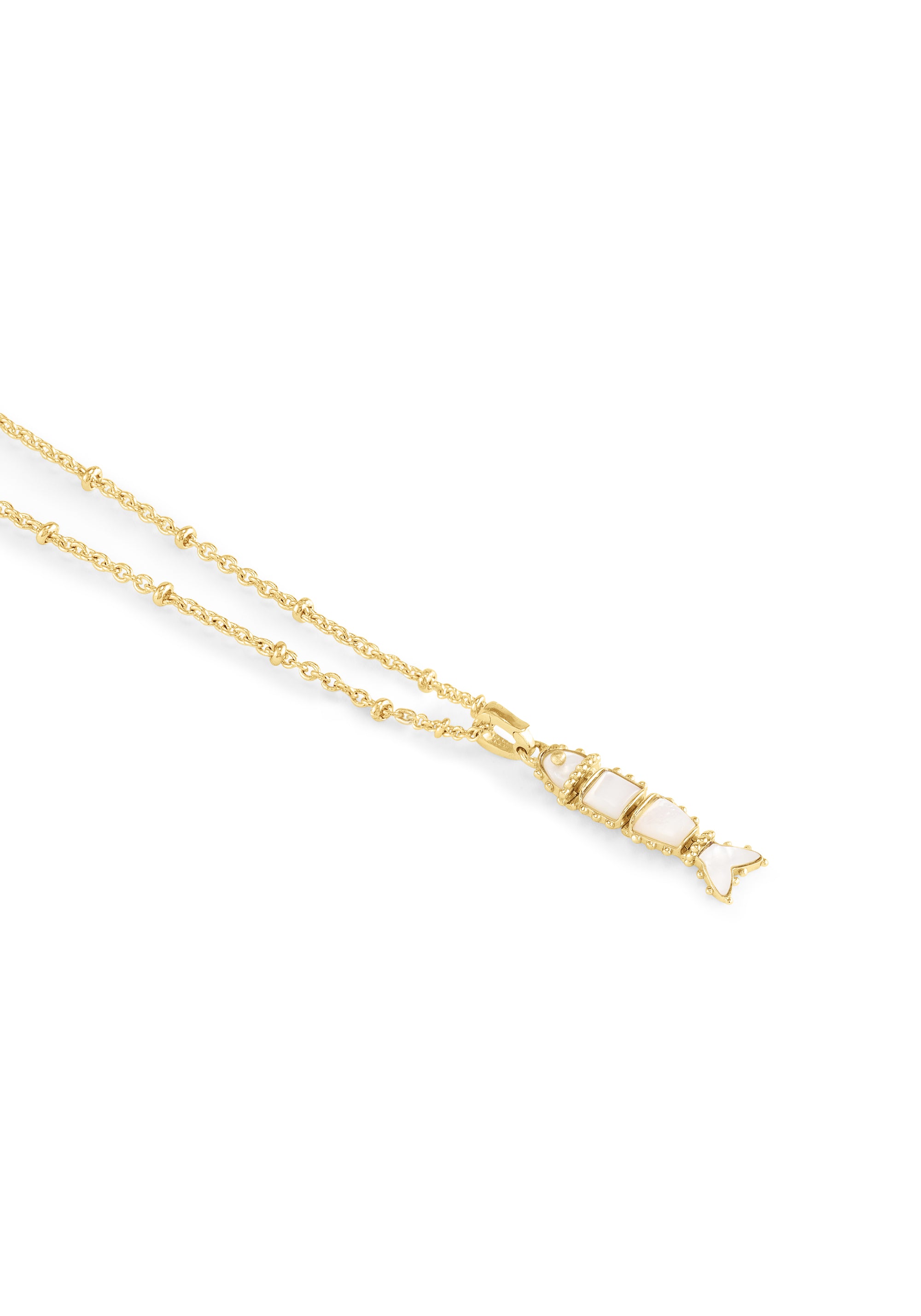 Milos Stone Fish Charm, Pearl
