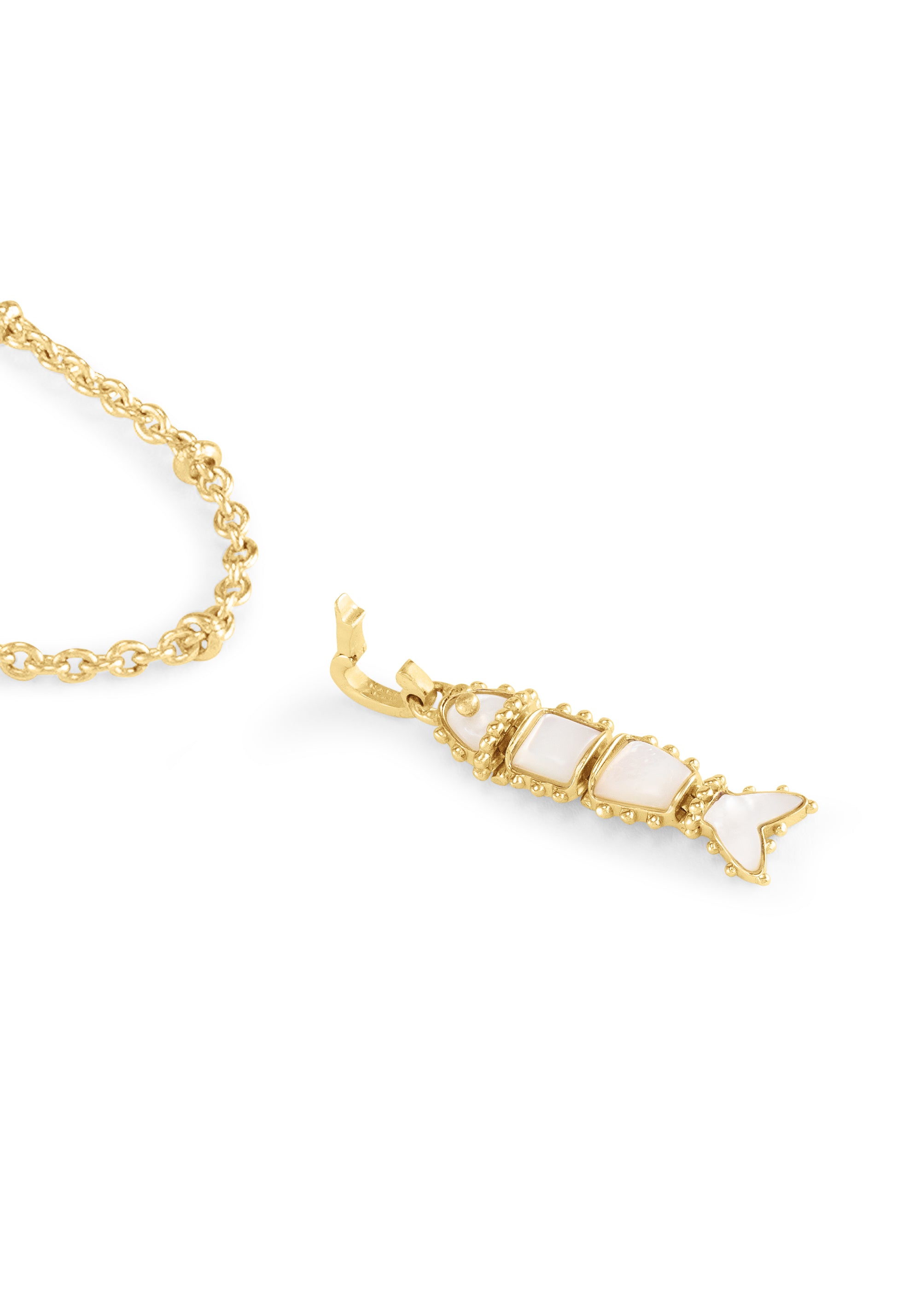Milos Stone Fish Charm, Pearl