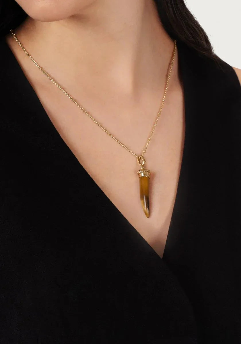 Forza Stone Horn Charm, Tigers Eye - Anabel Aram