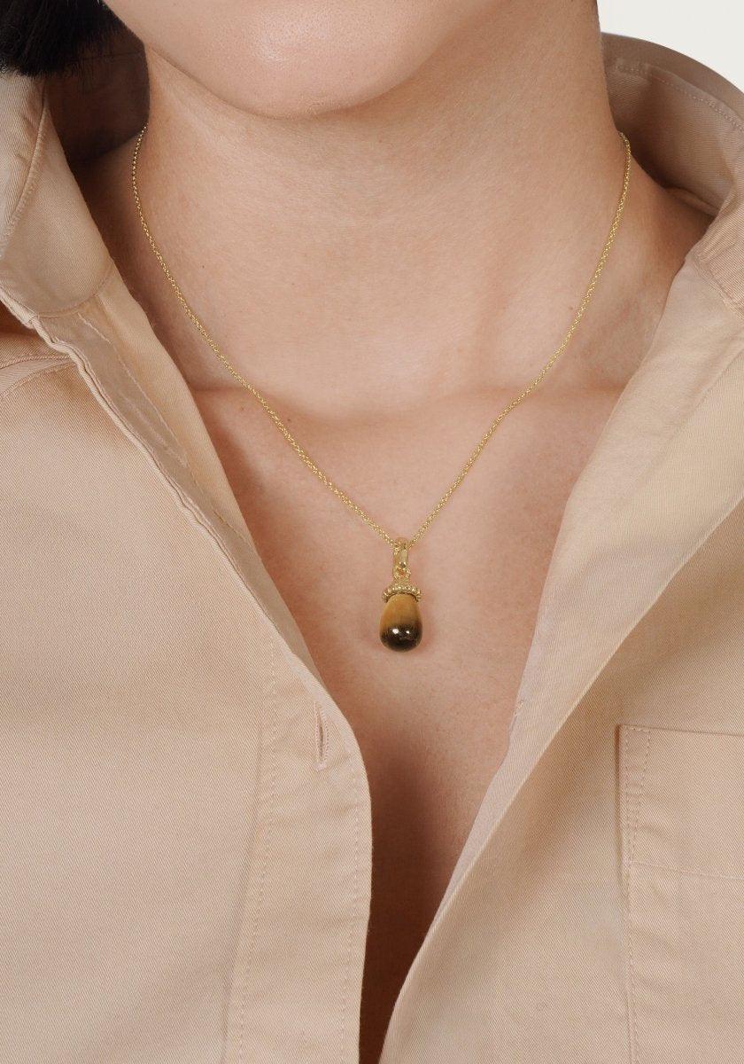 Forza Stone Drop Charm, Tigers Eye - Anabel Aram
