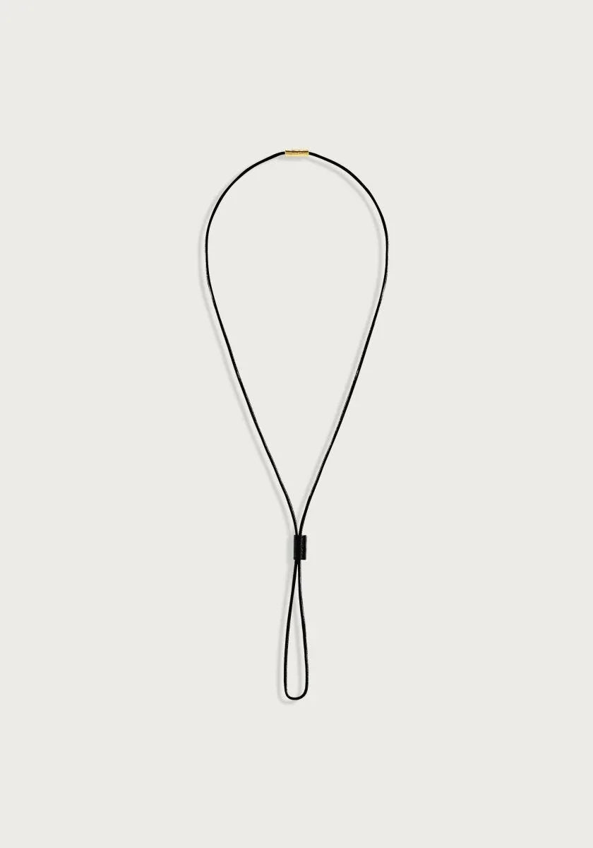 Cheval Leather Necklace, Gold - Anabel Aram