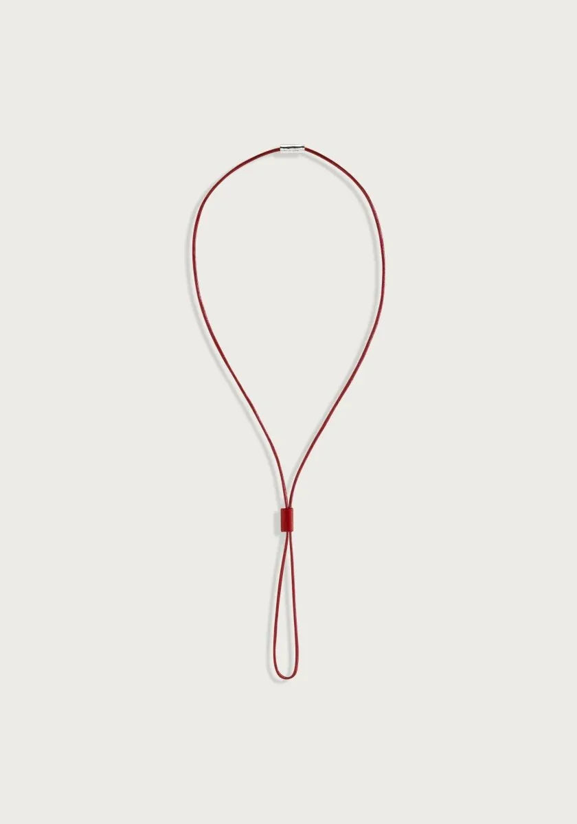 Cheval Leather Necklace, Silver - Anabel Aram
