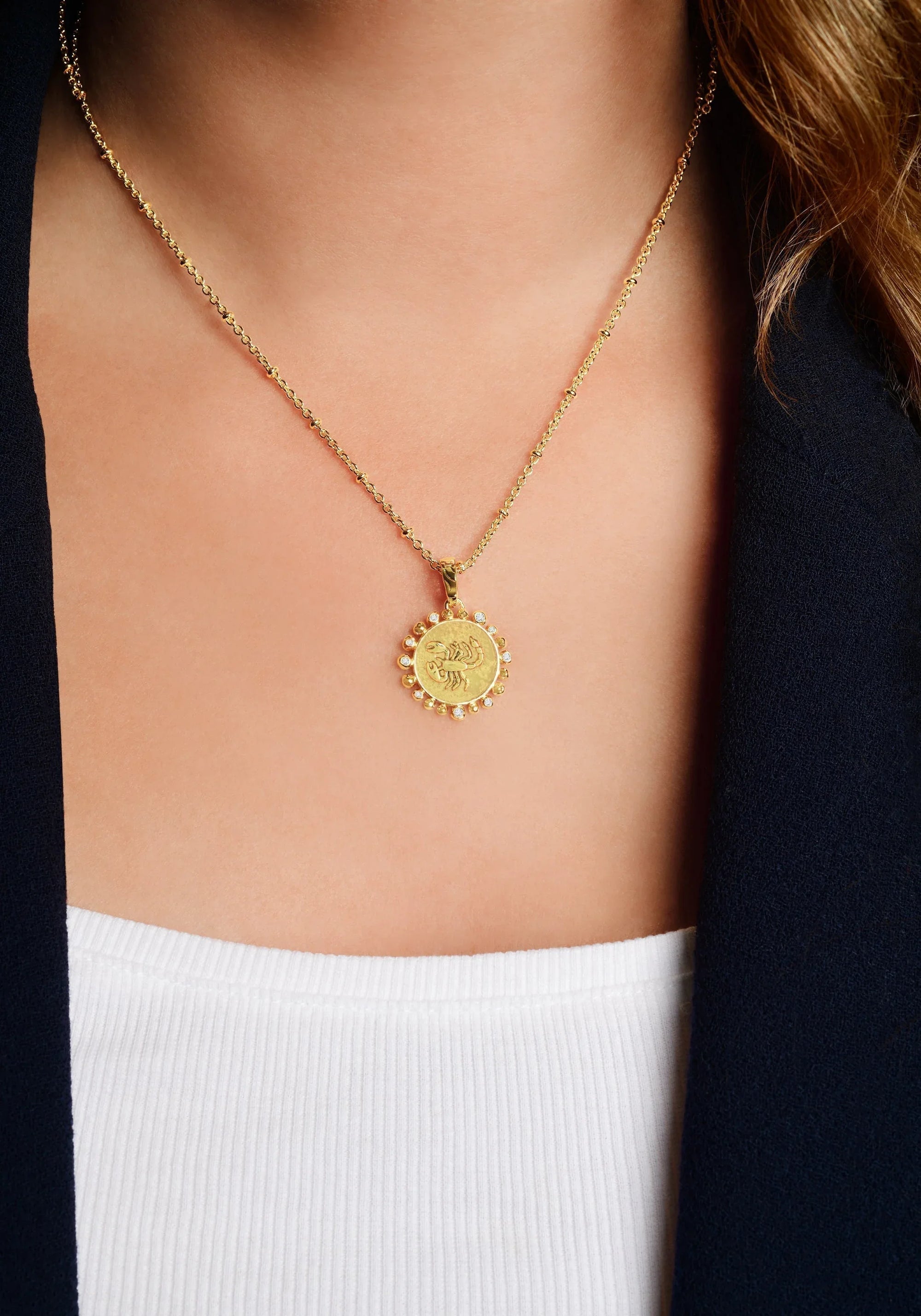 Zodiac Pendant Necklace, Scorpio