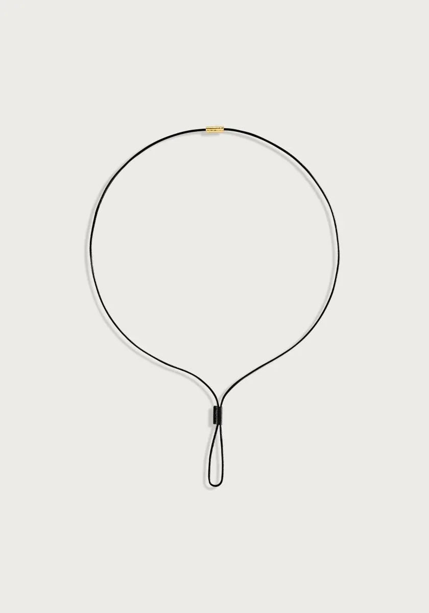 Cheval Leather Necklace, Gold - Anabel Aram