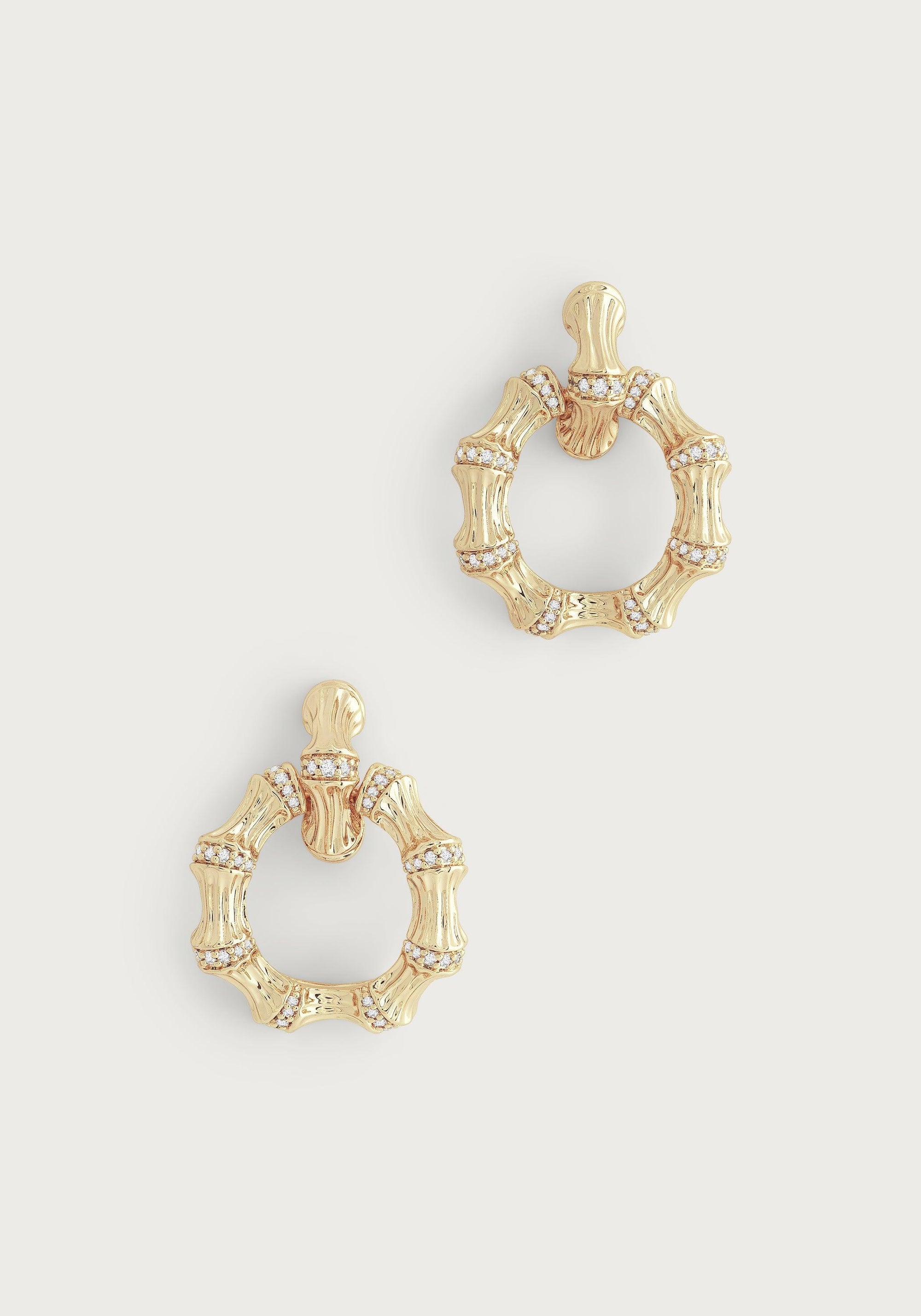 Bamboo Double Hoop Earrings - Anabel Aram