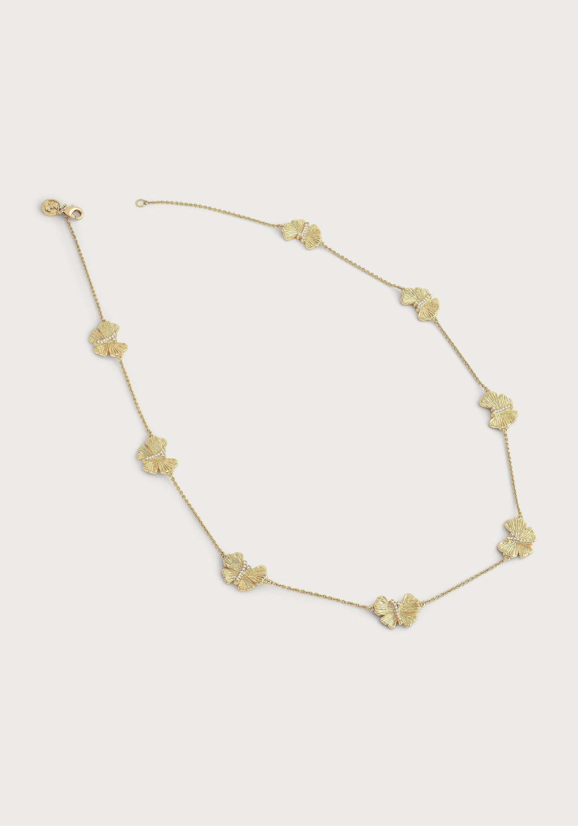 Butterfly Gold Station Necklace - Anabel Aram