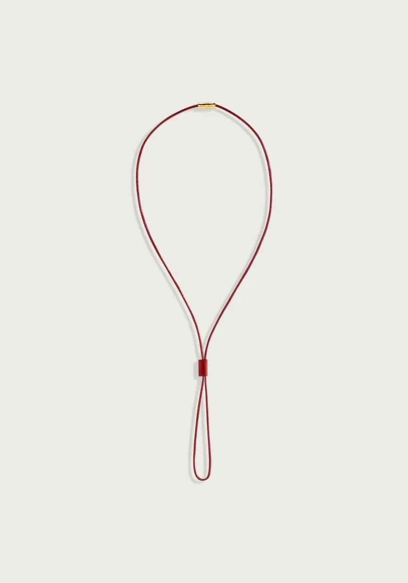 Cheval Leather Necklace, Gold - Anabel Aram