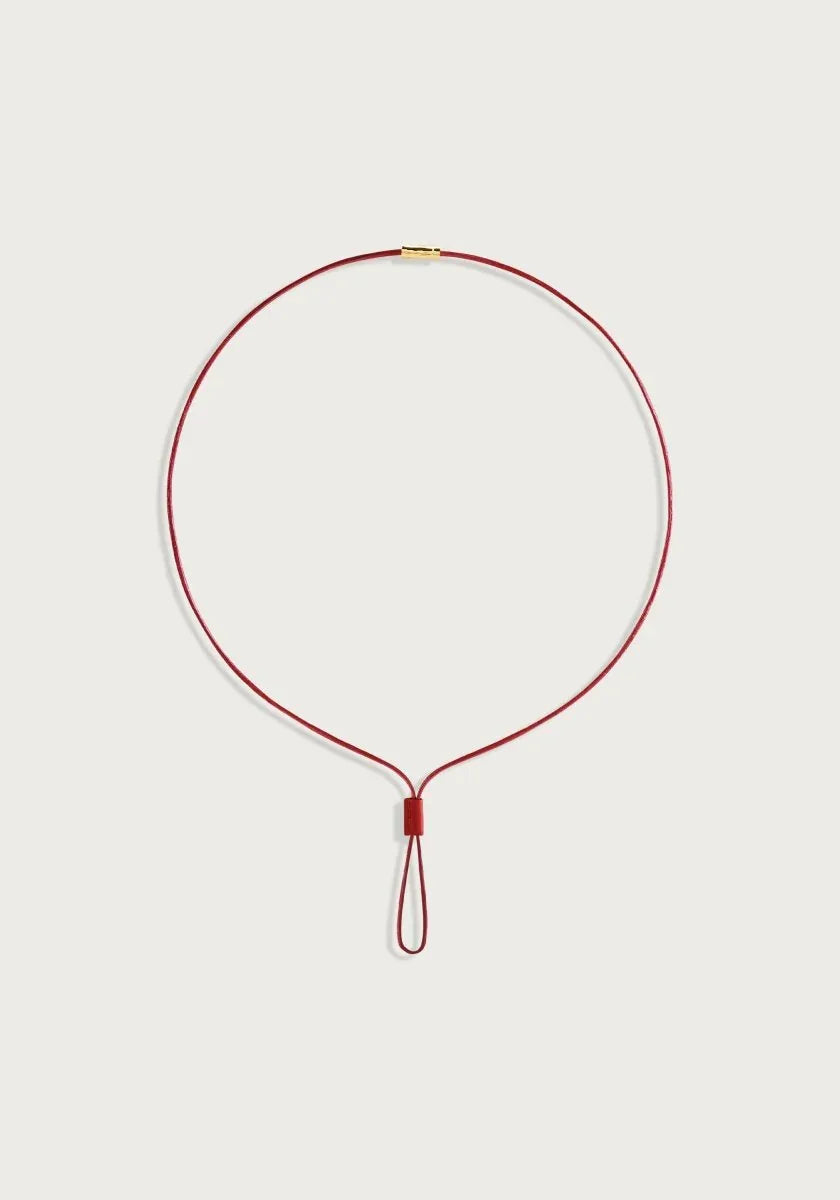 Cheval Leather Necklace, Gold - Anabel Aram