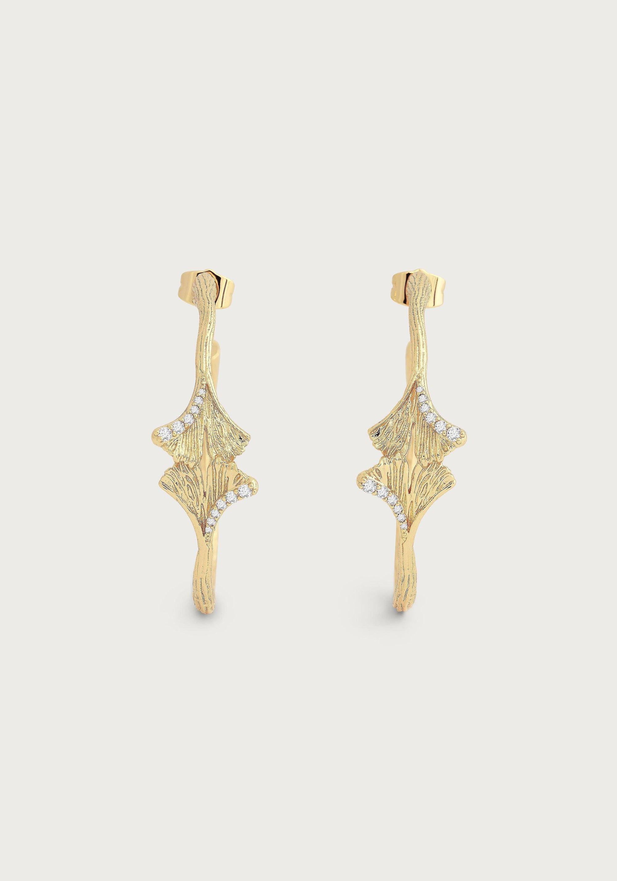 Ginkgo Hoop Earrings - Anabel Aram