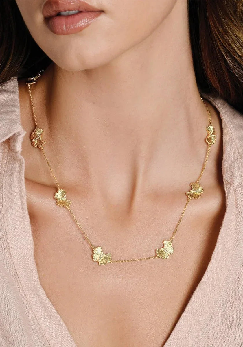 Butterfly Gold Station Necklace - Anabel Aram