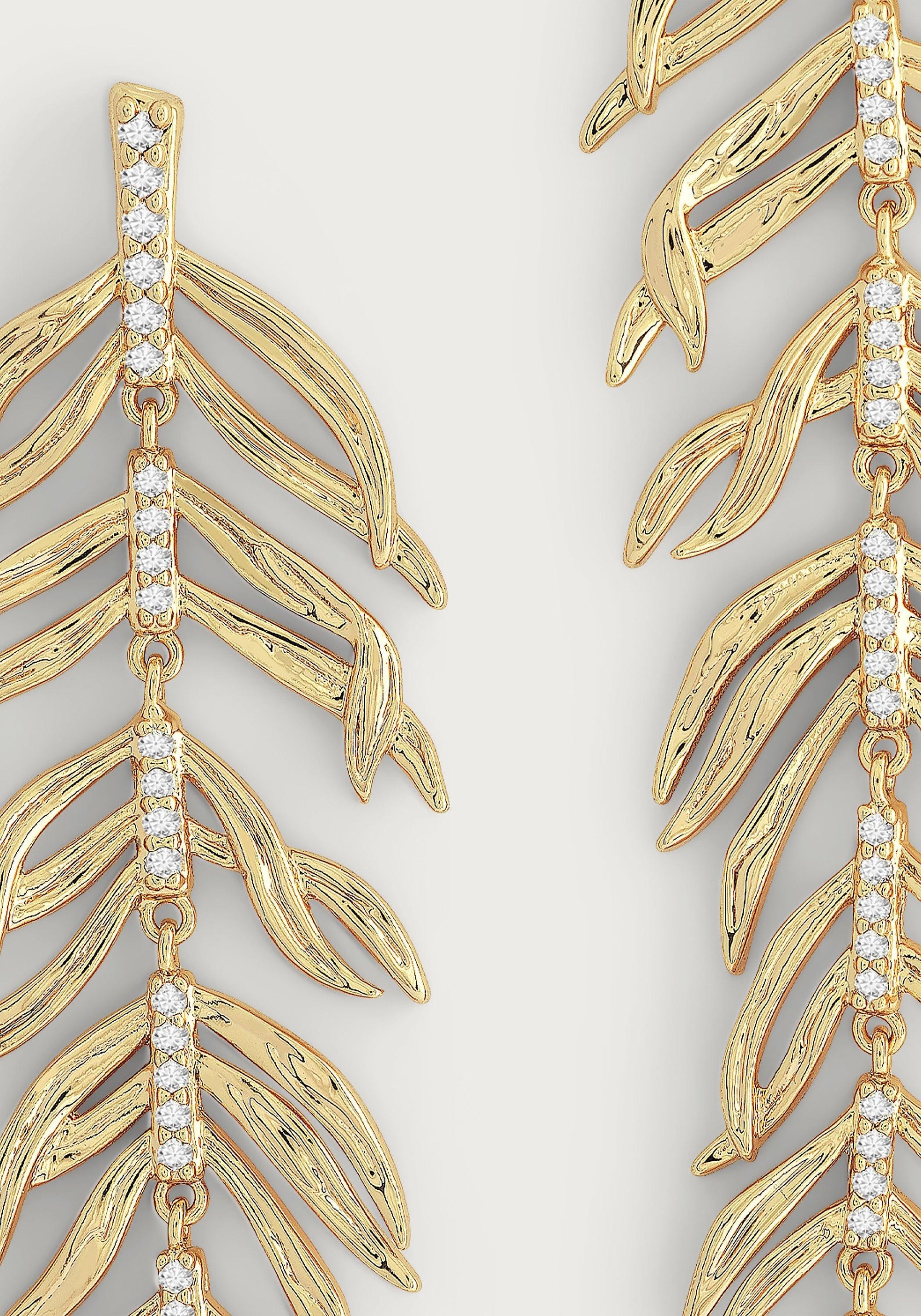 Palm Leaves Dangle Earrings - Anabel Aram
